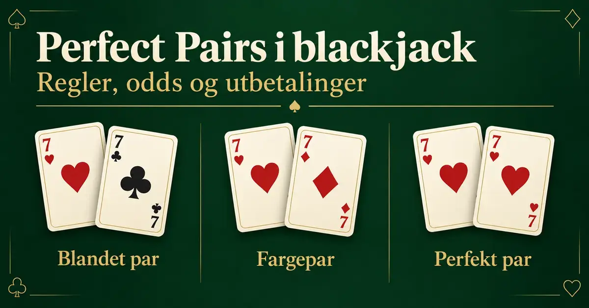 Perfect Pairs i blackjack: regler, odds og utbetalinger